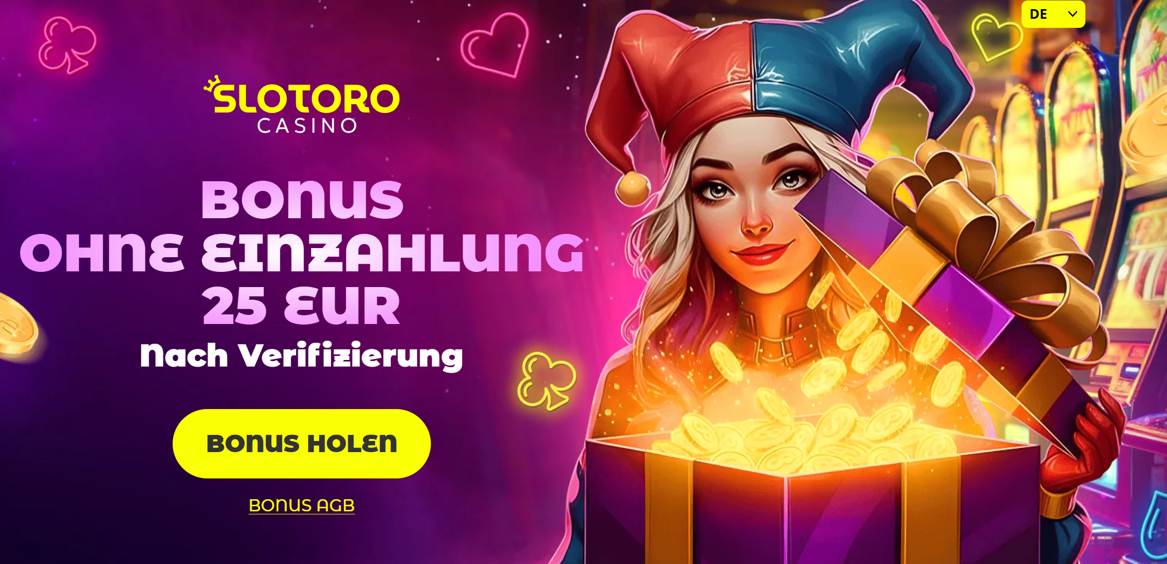 Slotoro 25 Euro Bonus ohne Einzahlung
