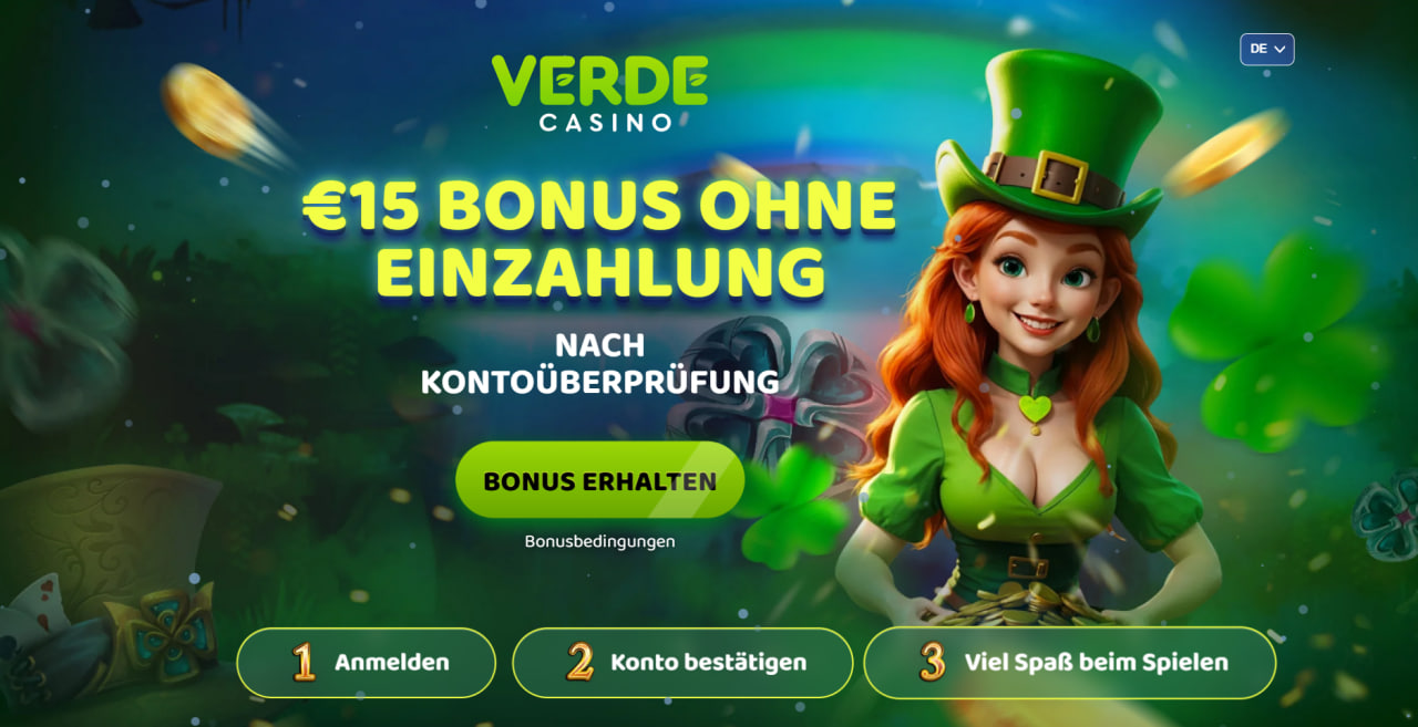 Verde Casino 15 Euro Bonus ohne Einzahlung