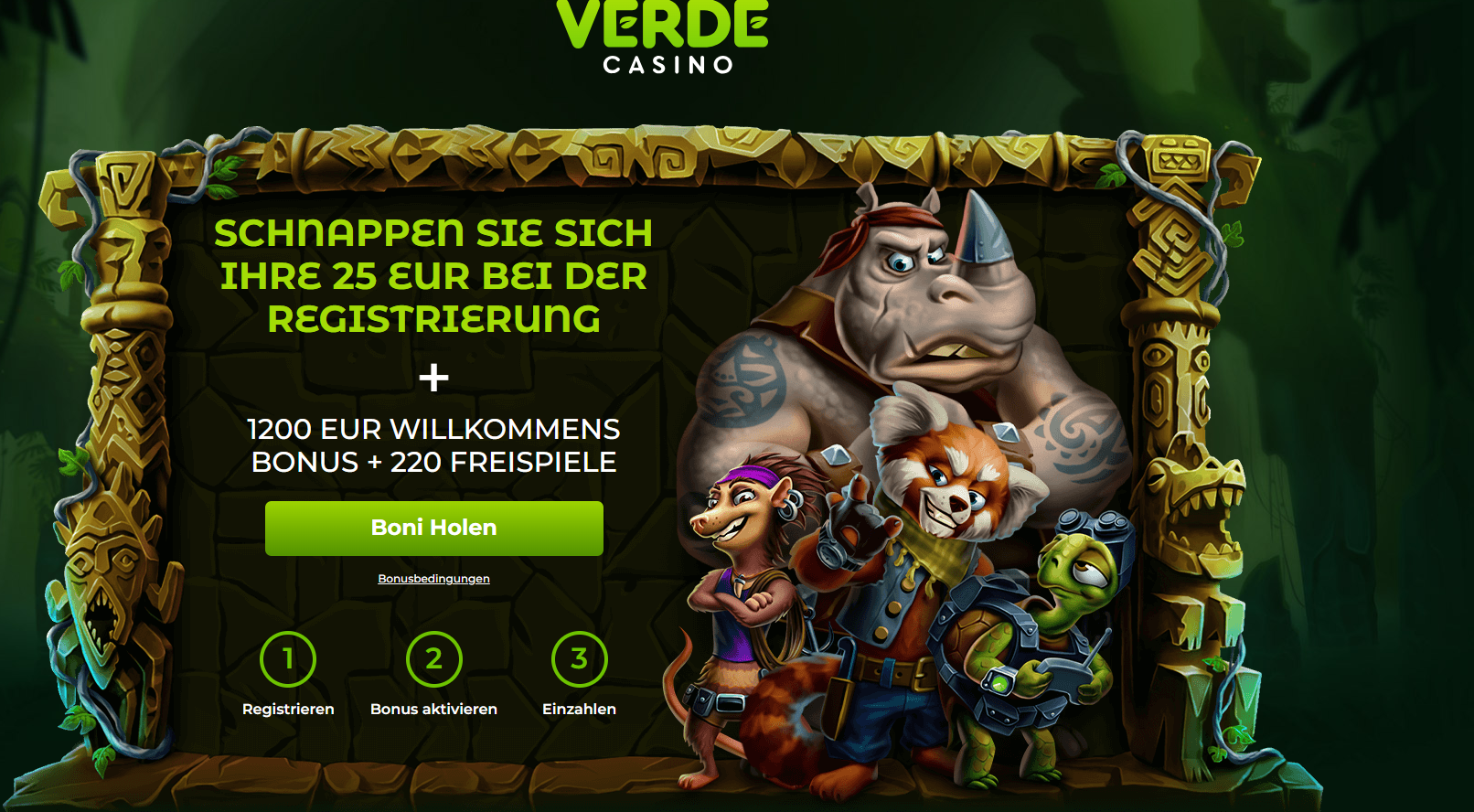 Verde Casino 25 Euro Bonus ohne Einzahlung