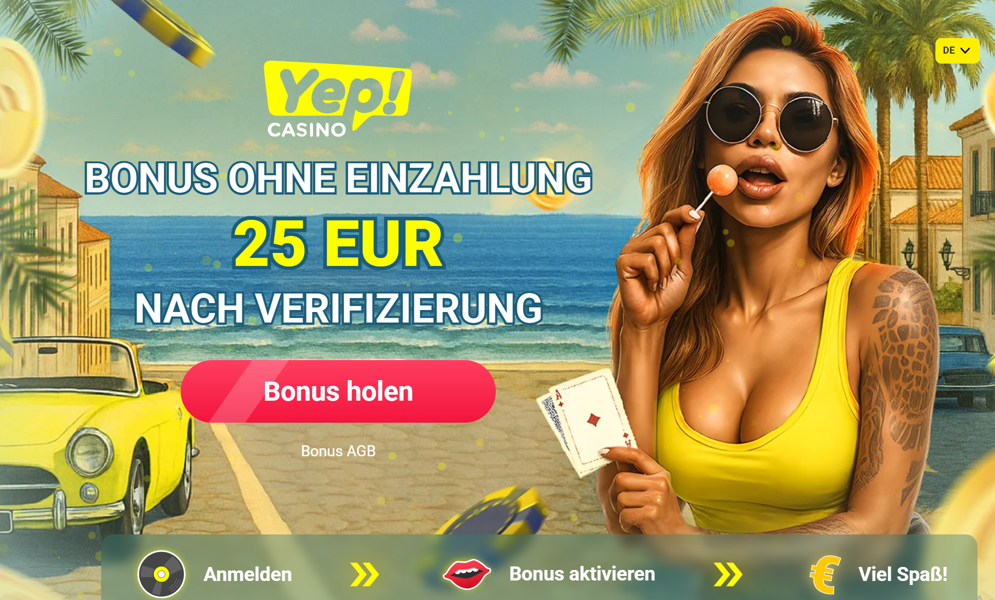 YEP! Casino 25 Euro Bonus ohne Einzahlung